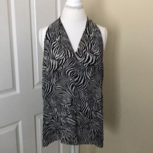 Sleeveless zebra striped top